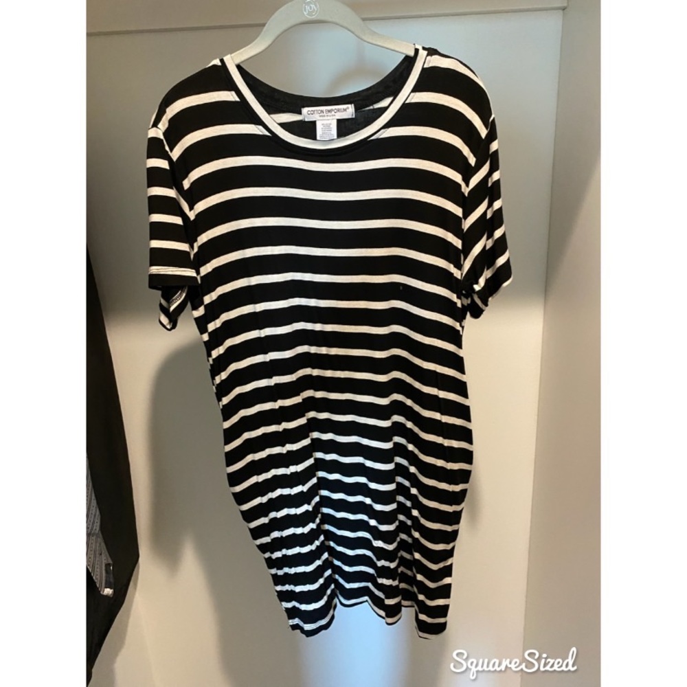 Black and white striped tshirt dress